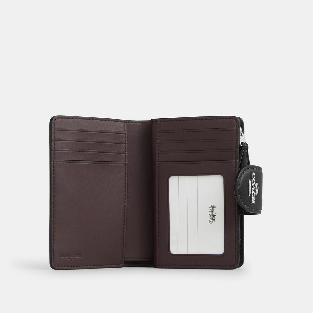 🖤🩶Coach NWT Medium Corner Zip Wallet With Silver‎ Sparkling Butterfly Print - Picture 2 of 8